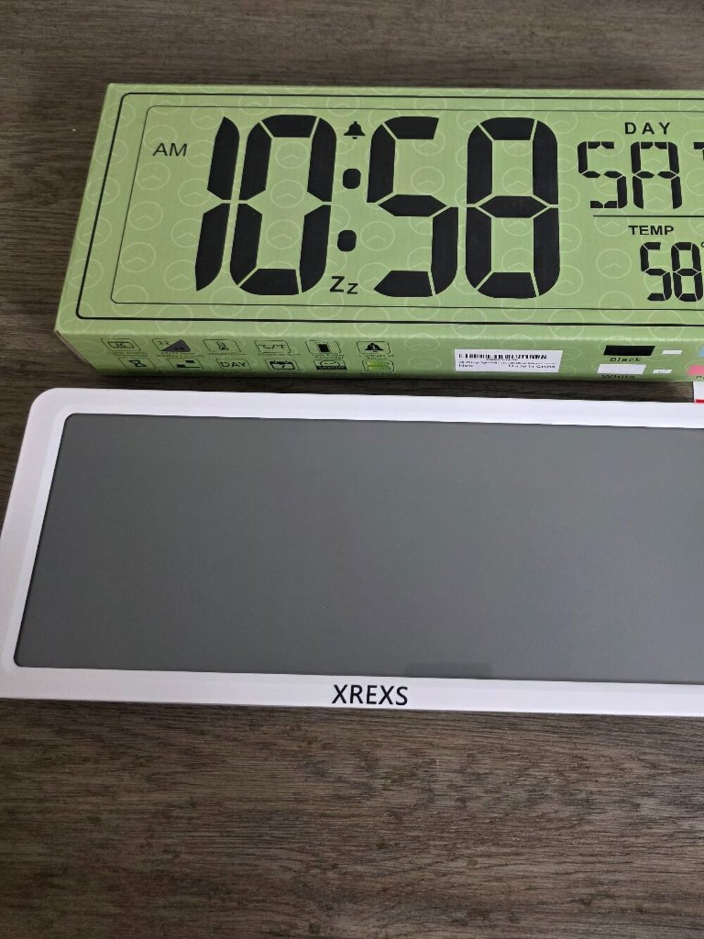 XREXS Large Digital Wall Clock Battery Operated 14.17 Inch Large LCD Screen - Picture 6 of 6
